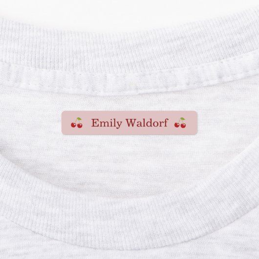 Kids' Name Clothing School Labels with Cherry ラベル (貼付)