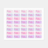 Kids' Name Clothing School Labels with Pink Note ラベル (シート)