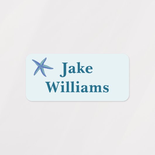 Kids' Name Clothing School Labels with Starfish ラベル (デザイン1)