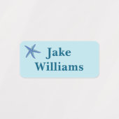 Kids' Name Clothing School Labels with Starfish ラベル (デザイン2)