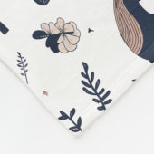 Kids Navy Beige Unicorn氏カスタムの写真 フリースブランケット (角)