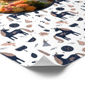 Kids Navy Beige Unicorn氏カスタムの写真 ポスター (角)