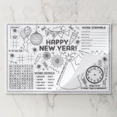 Kids New Year's Activity Pad and Placemat  ペーパーパッド (折り畳み)