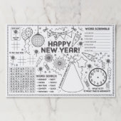 Kids New Year's Activity Pad and Placemat  ペーパーパッド (正面)