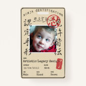 Kids Ninja ID (Customize image & text!) バッジ (正面)