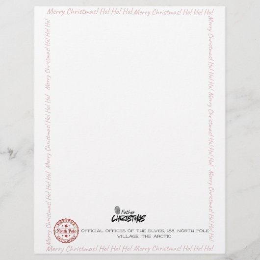 Kid's North Pole Comfirmation Letter From Santa (裏面)