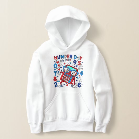 Kids Number Day Hoodie | Fun Maths Numbers (レイダウン)