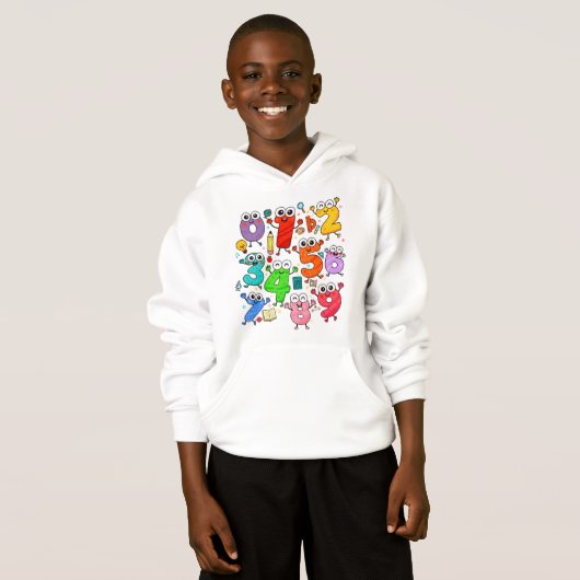 Kids Number Day Hoodie | Fun Maths Numbers (正面フル)