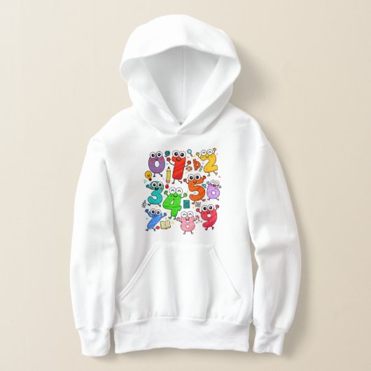 Kids Number Day Hoodie | Fun Maths Numbers (レイダウン)