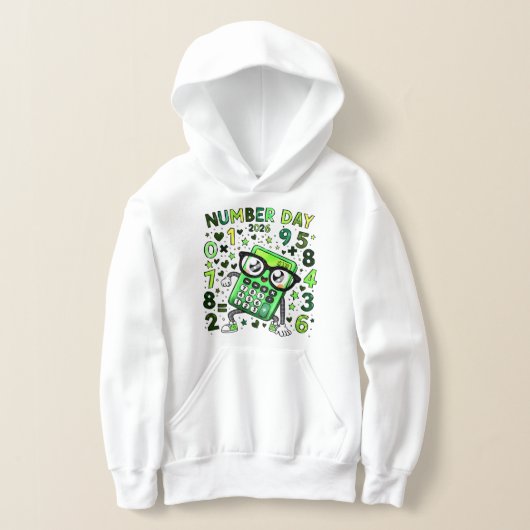 Kids Number Day Hoodie | Maths Calculator Design (レイダウン)