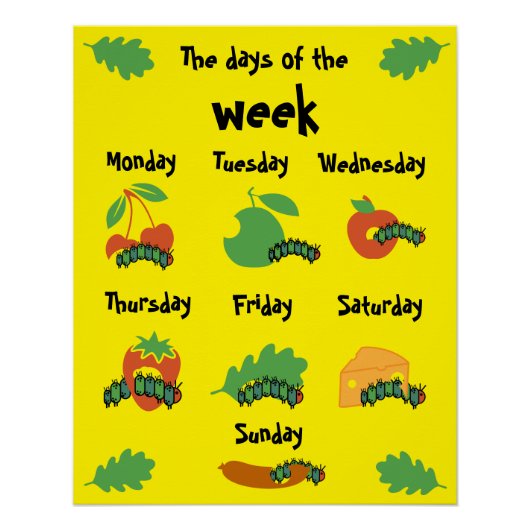 Kids Nursery Days Of The Week ポスター (正面)