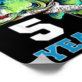 Kids Ofishally 5 Years Old Fisherman 5th Birthday  ポスター (角)