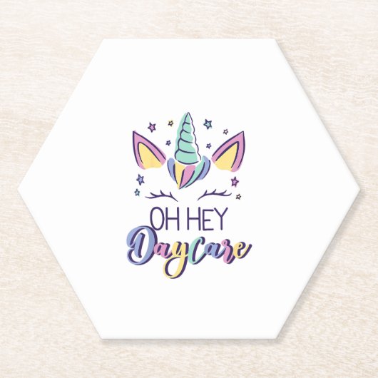 Kids Oh Hey Daycare Vibes First Day Of Daycare Gir ペーパーコースター (正面)