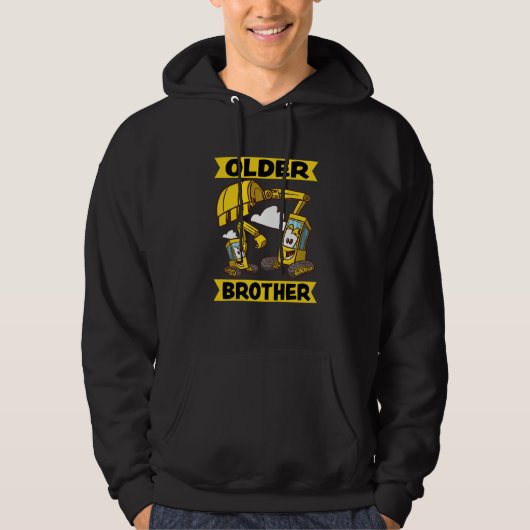 Kids Older Brother 2023 Digger Excavator Dredger パーカ (正面)