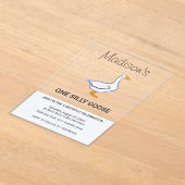 Kids One Silly Goose First Birthday アクリル招待状 (レイダウン)