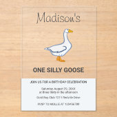 Kids One Silly Goose First Birthday アクリル招待状 (正面)