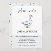 Kids One Silly Goose First Birthday 招待状 (正面/裏面)