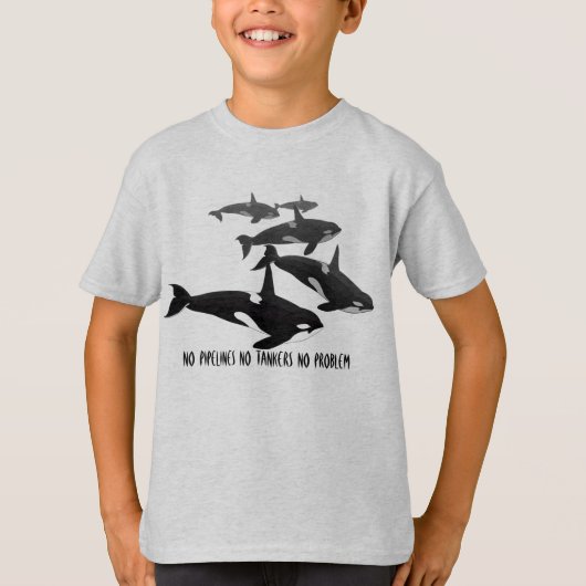 Kid's Orca Whale T-Shirt No Pipelines Orca Shirts Tシャツ (正面)