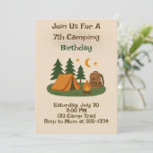 Kids Outdoor CAmping Birthday Invitation 招待状 (スタンド正面)