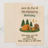 Kids Outdoor CAmping Birthday Invitation 招待状 (正面/裏面)