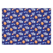 Kids Outer Space Rocket Ship & Astronaut テーブルクロス (正面(横))