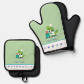 Kids Oven Mitt and Pot Holder Set 鍋つかみ&鍋敷きセット (正面/裏面)