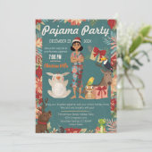 Kids Pajama Party Christmas Holiday Cozy Animals  招待状 (スタンド正面)