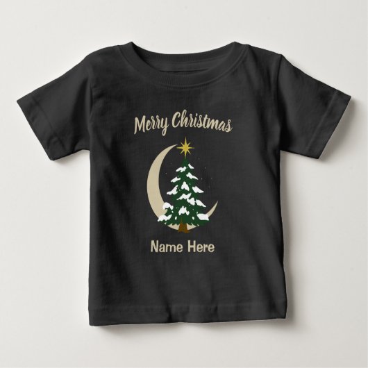 Kids Pajamas Christmas Tree T-Shirt (Personalize) ベビーTシャツ (正面)
