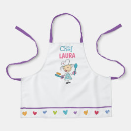 Kids Pancake Apron with Colorful Hearts エプロン