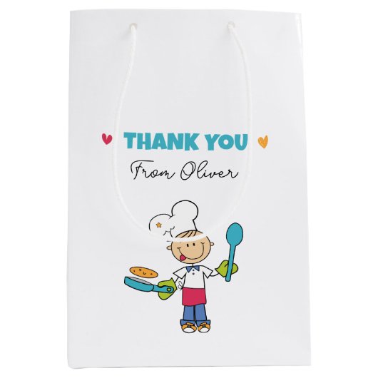 Kids’ Pancake Birthday Gift Bag – Little Chef Them ミディアムペーパーバッグ (正面)