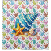 Kids Pastel Dragons Shower Curtain シャワーカーテン (正面)