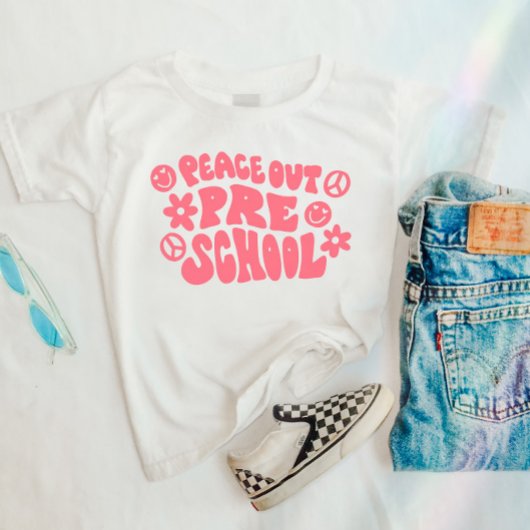 Kids Peace OutプリスクールTシャツ（ピンク） Tシャツ