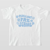 Kids Peace OutプリスクールTシャツ（ブルー） Tシャツ (レイダウン)