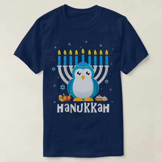 Kids Penguin Hanukkah Pajamas for Boys Hanukkah H Tシャツ (デザイン正面)