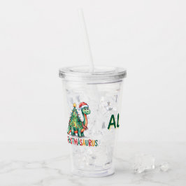 Kids Personalized Christmas Dinosaur アクリルタンブラー