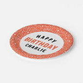 Kids Personalized Halloween Birthday Party ペーパープレート (アングル)