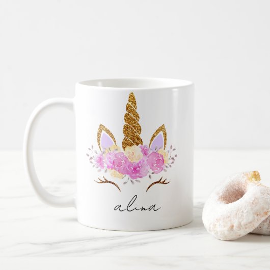Kids Personalized Mug with Name コーヒーマグカップ (ドーナツ)