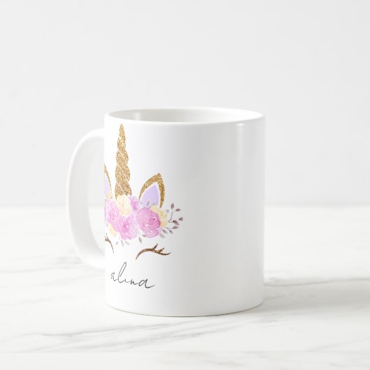 Kids Personalized Mug with Name コーヒーマグカップ (正面左)