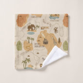 Kid's Personalized Safari Map ID1269 バスタオルセット (ウォッシュタオル)