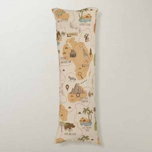 Kid's Personalized Safari Map ID1269 ボディピロー (正面縦)
