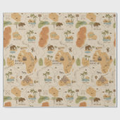 Kid's Personalized Safari Map ID1269 ラッピングペーパー (フラット)