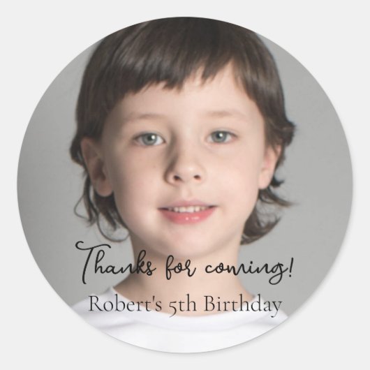 Kids Photo Birthday Party for 感謝してい来の ラウンドシール (正面)