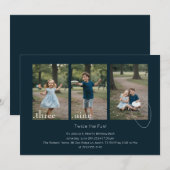 Kids Photo Collage Sibling Joint Birthday Party 招待状 (正面/裏面)