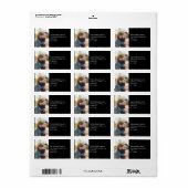 Kids Photo Simple Modern Black Return Address ラベル (フルシート)