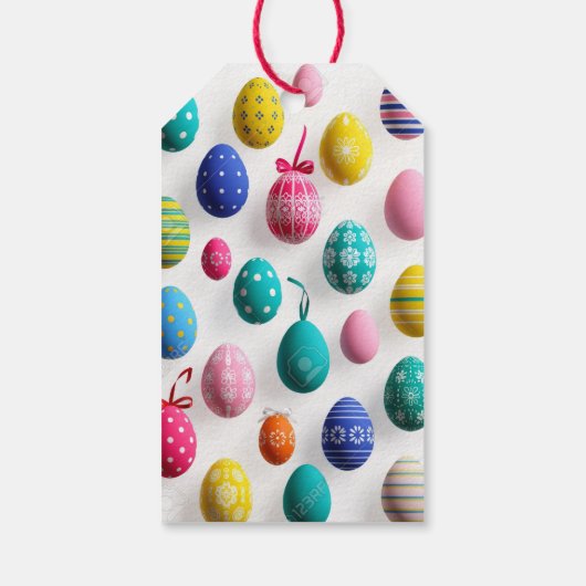 Kids Photos Easter Painted Eggs  ギフトタグ (裏面)