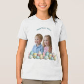 Kids Photos Easter Painted Eggs  トライブレンドＴシャツ (正面)