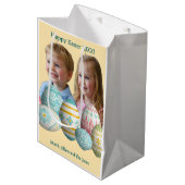 Kids Photos Easter Painted Eggs  ミディアムペーパーバッグ (正面アングル)