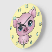 Kids Piglet Wall Clock ラージ壁時計 (傾斜)
