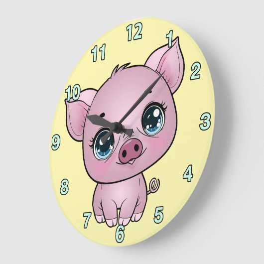 Kids Piglet Wall Clock ラージ壁時計 (傾斜)