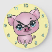 Kids Piglet Wall Clock ラージ壁時計 (正面)